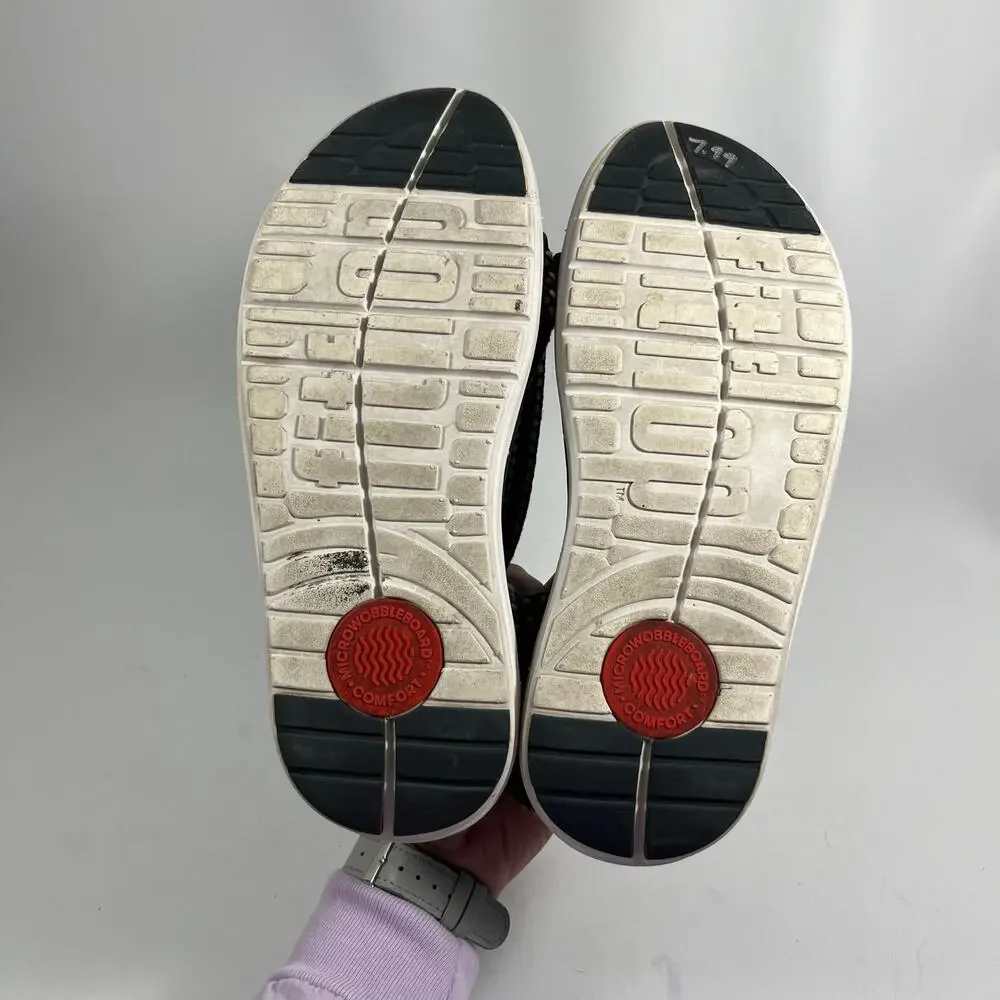 Fitflop Z Strap Sandals 9 Comfort Casual Blue Red Summer Classic Beach